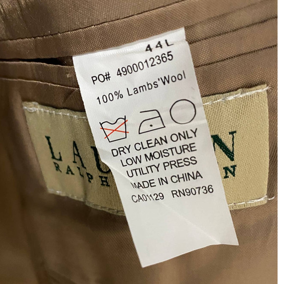 Men's 44L LAUREN RALPH LAUREN Lambs' Wool LELA Sport Coat Blazer Jacket Brown - Picture 4 of 16